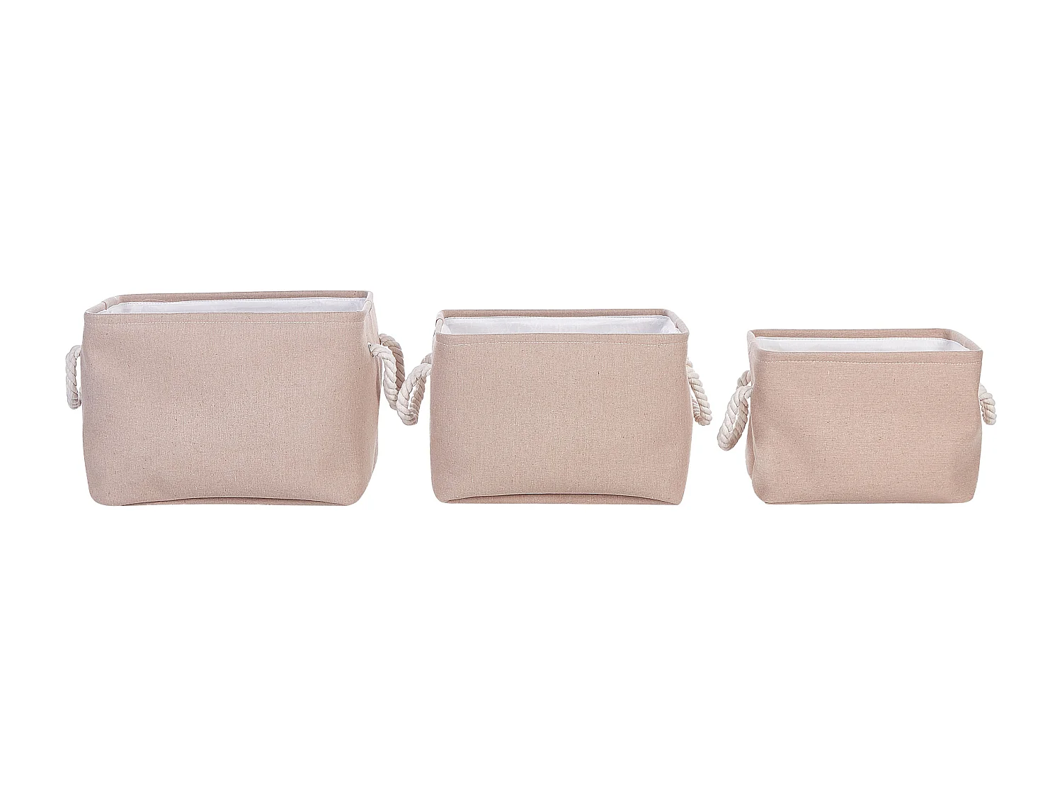Set di 3 cestini DARQAB Cotone Tortora