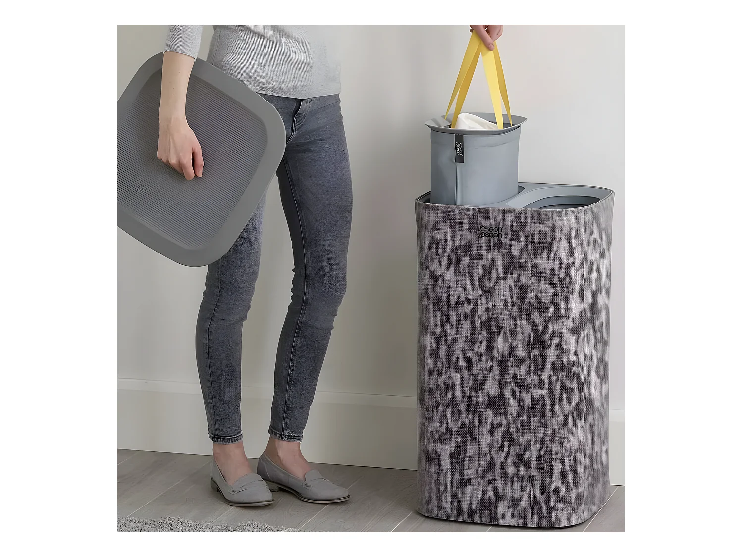 Tota panier à linge 90l gris