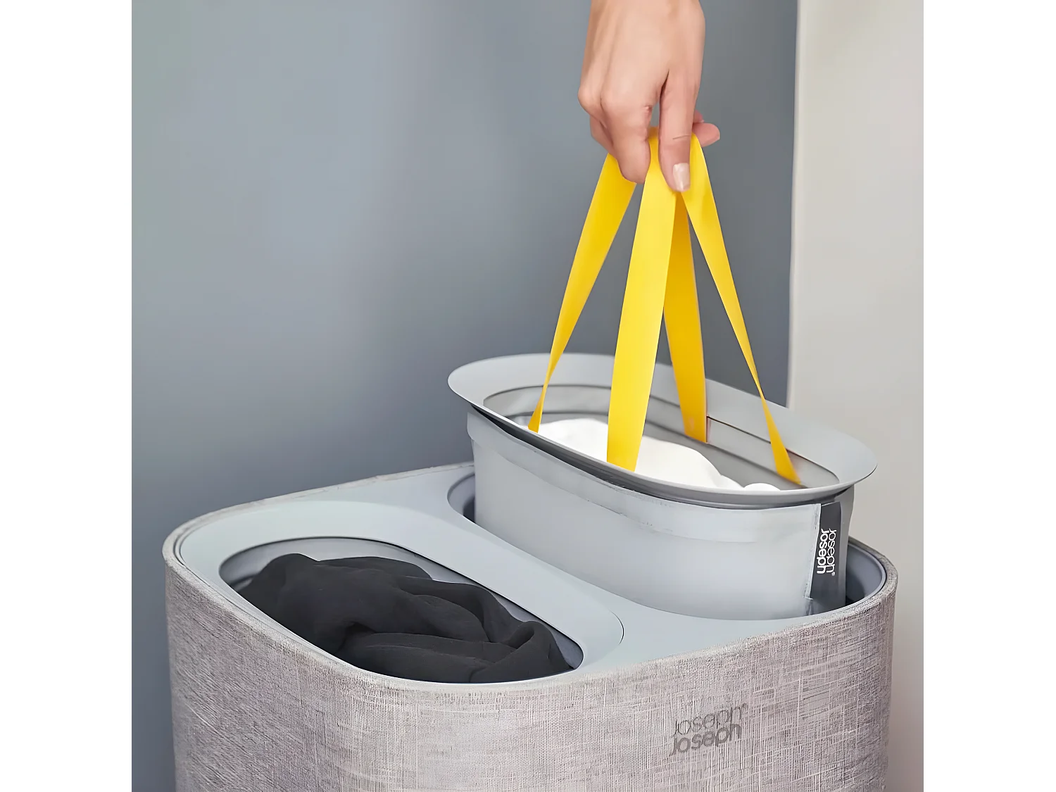 Tota panier à linge 90l gris