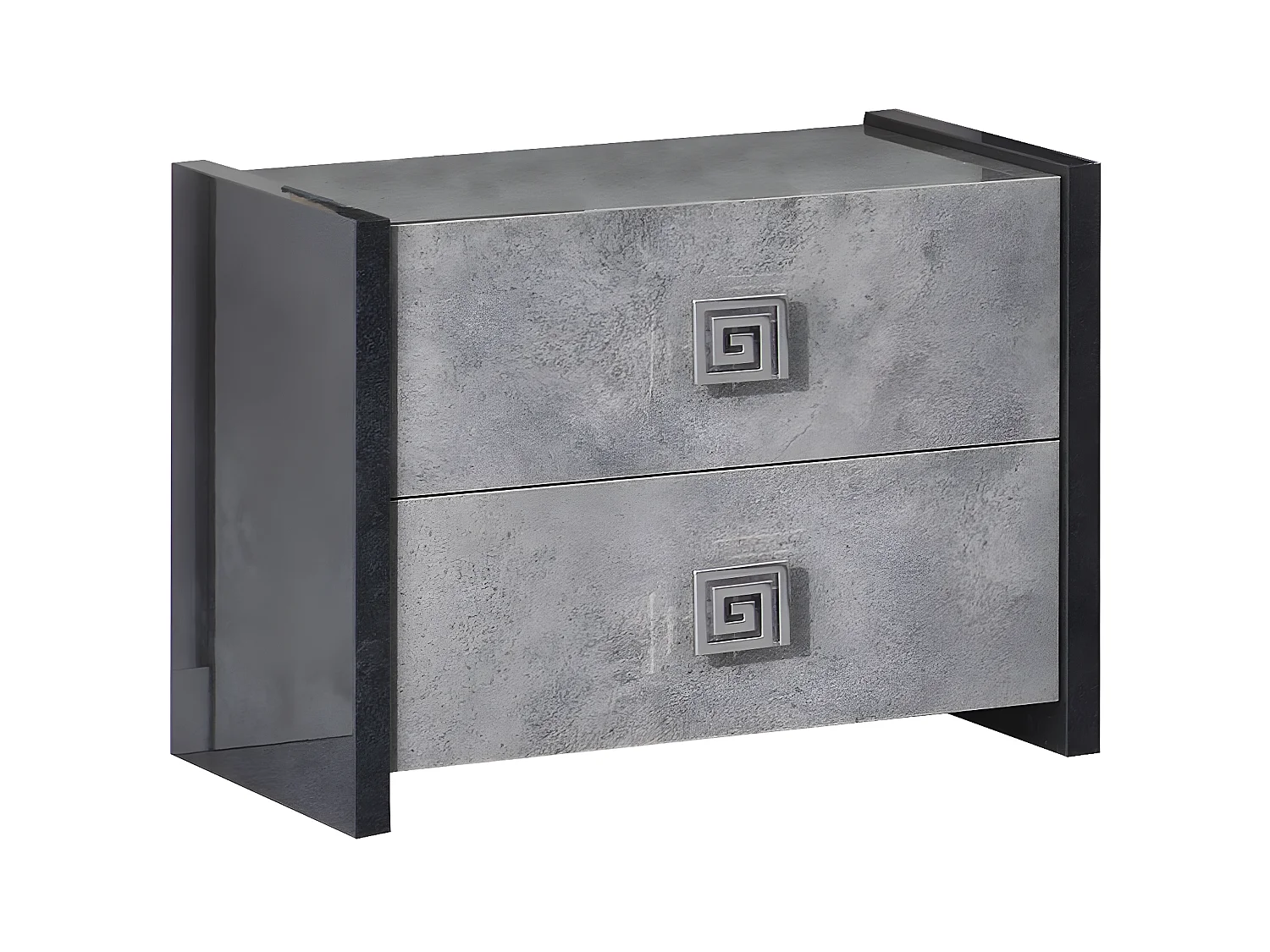 HYDE - Chambre 160x200cm Gris Effet Pierre avec Leds