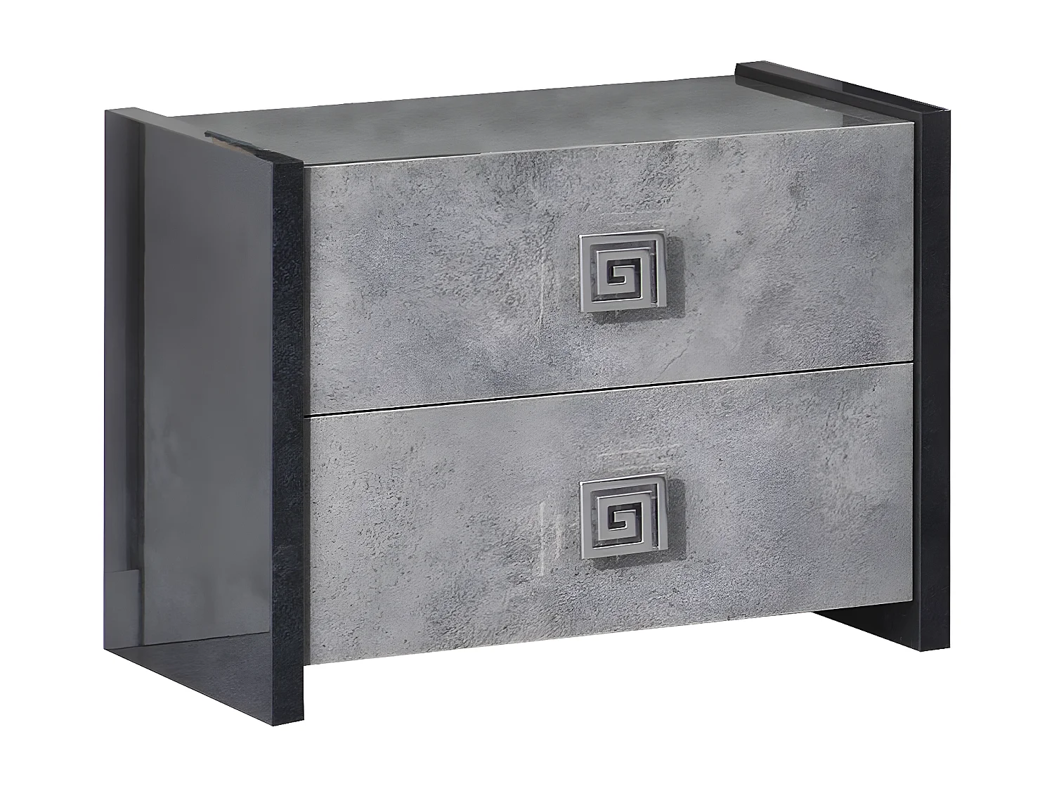 HYDE - Chambre 160x200cm Gris Effet Pierre avec Leds