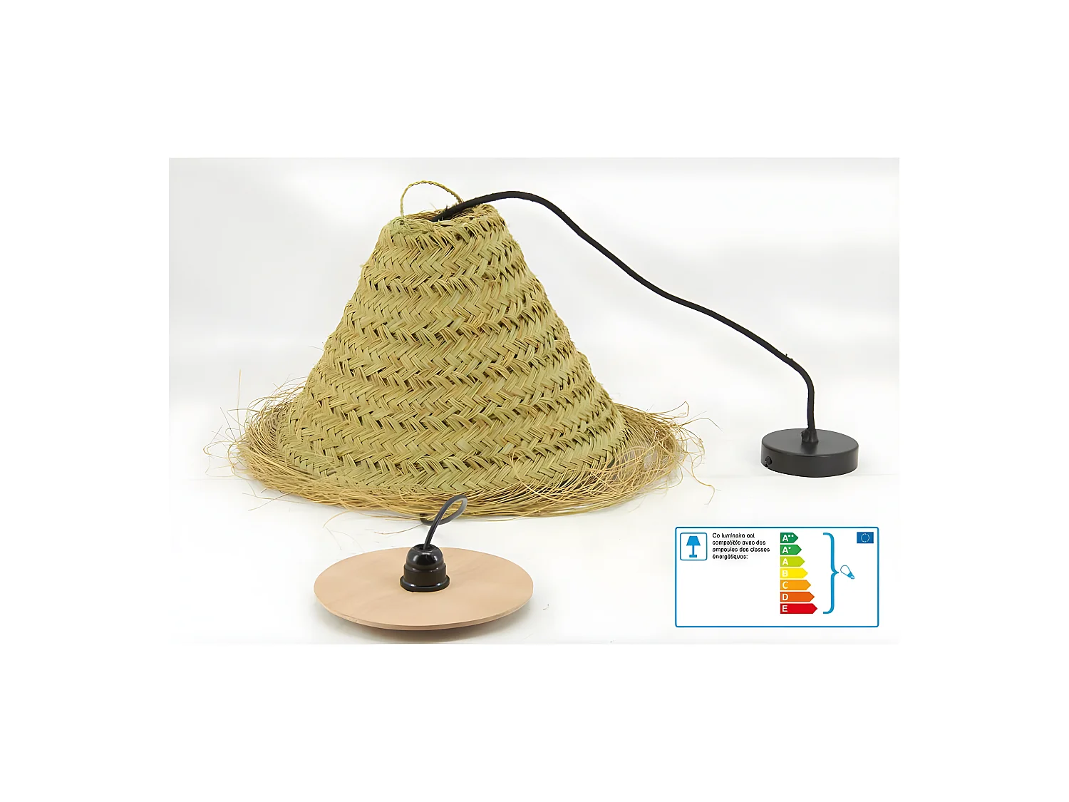 Abat-jour en jonc fin