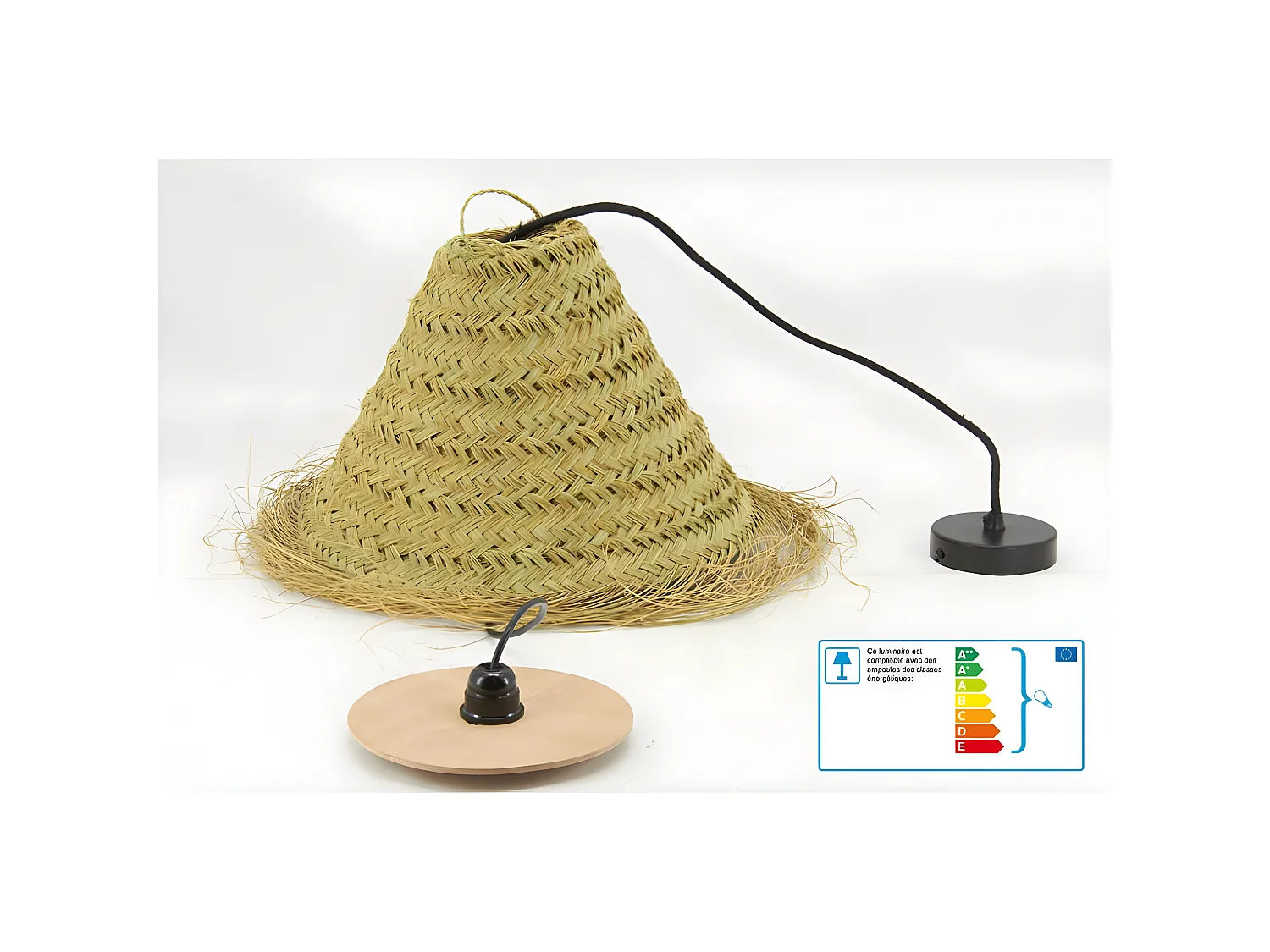 Abat-jour en jonc fin