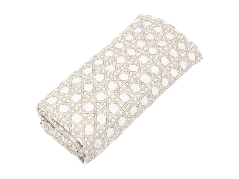 Drap housse imprimé 90x200 cm satin de coton VOYAGE Lin Bonnet 30 cm