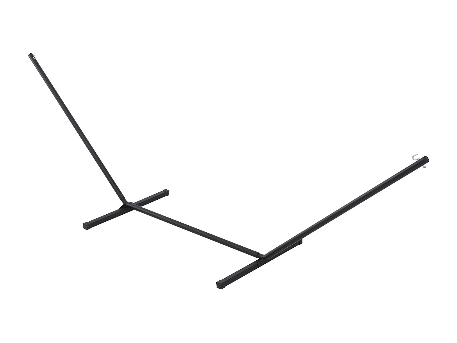 Support pied de hamac structure robuste métal époxy noir dim. 3,60L x 0,92l x 1,15H m