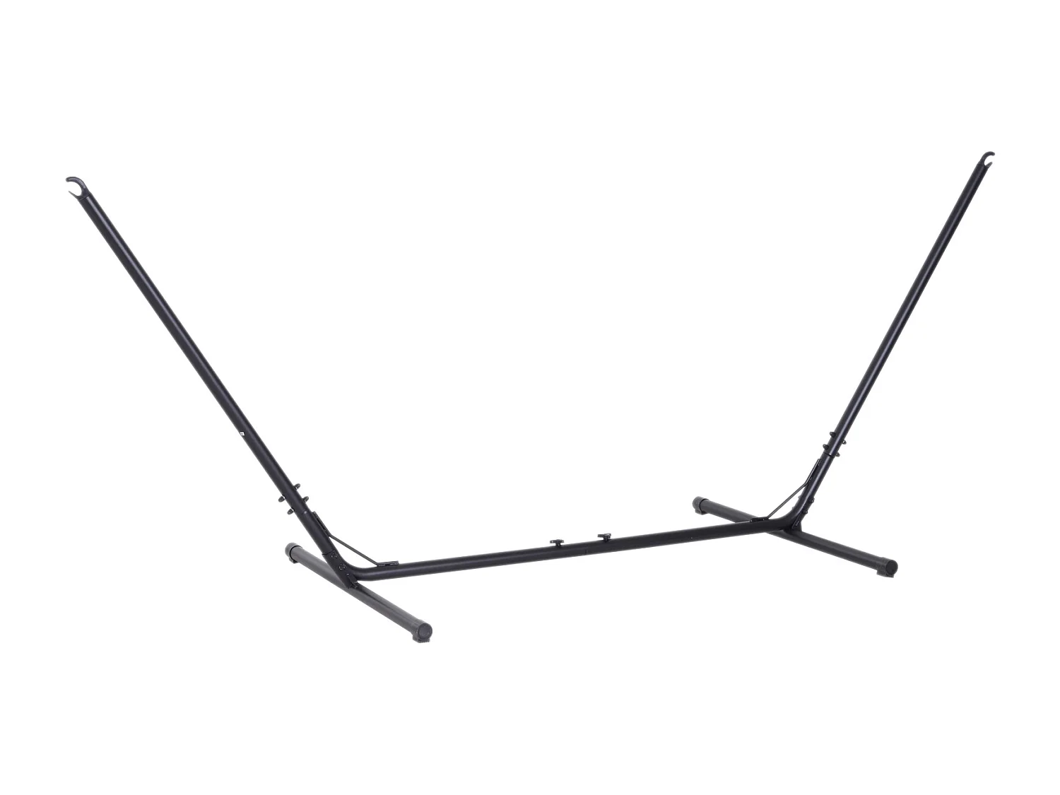 Support pied de hamac réglable structure robuste métal époxy noir dim. 3,08-3,80L x 1,08l x 1,20H m