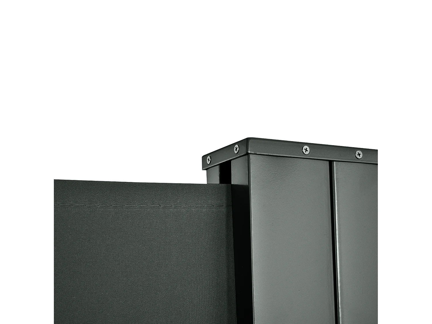 Double store latéral brise-vue paravent rétractable dim. 6L x 1,60H m polyester anti-UV haute densité gris