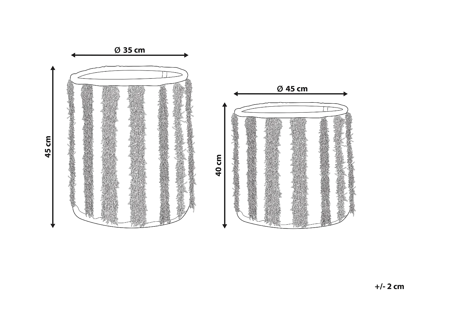 Zestaw 2 koszy KAKKI Bawełna Beżowy