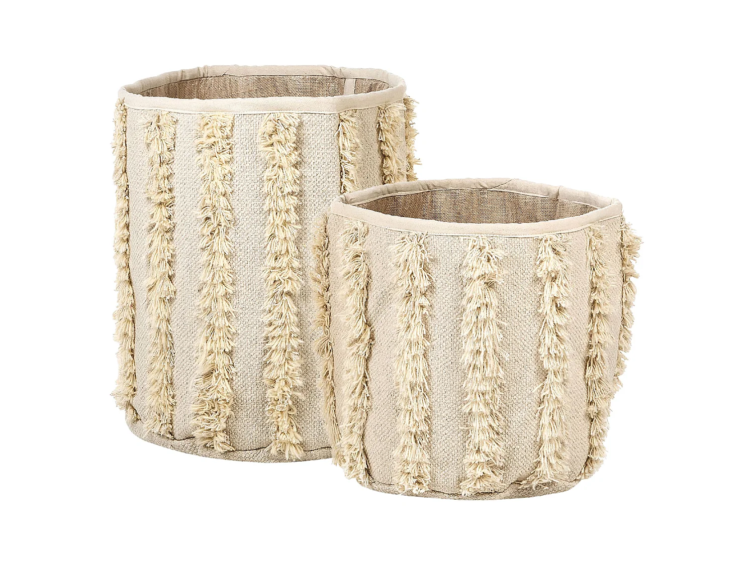 Lot de 2 paniers KAKKI Coton Beige