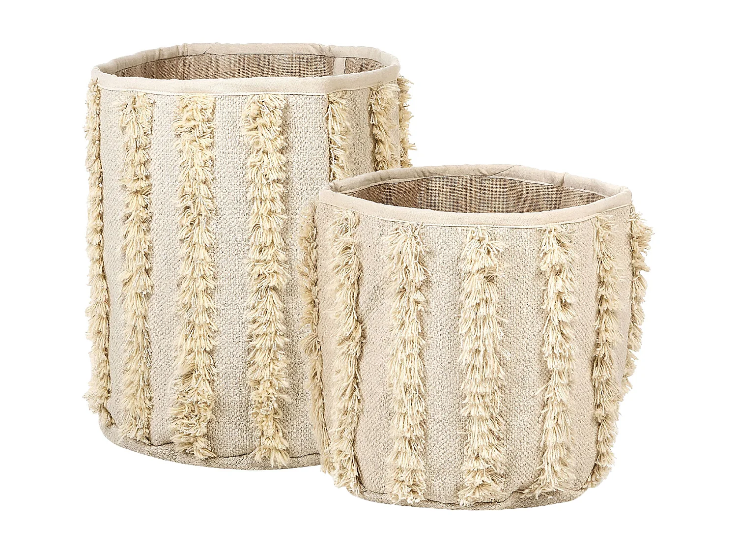 Set van 2 manden KAKKI Katoen Beige