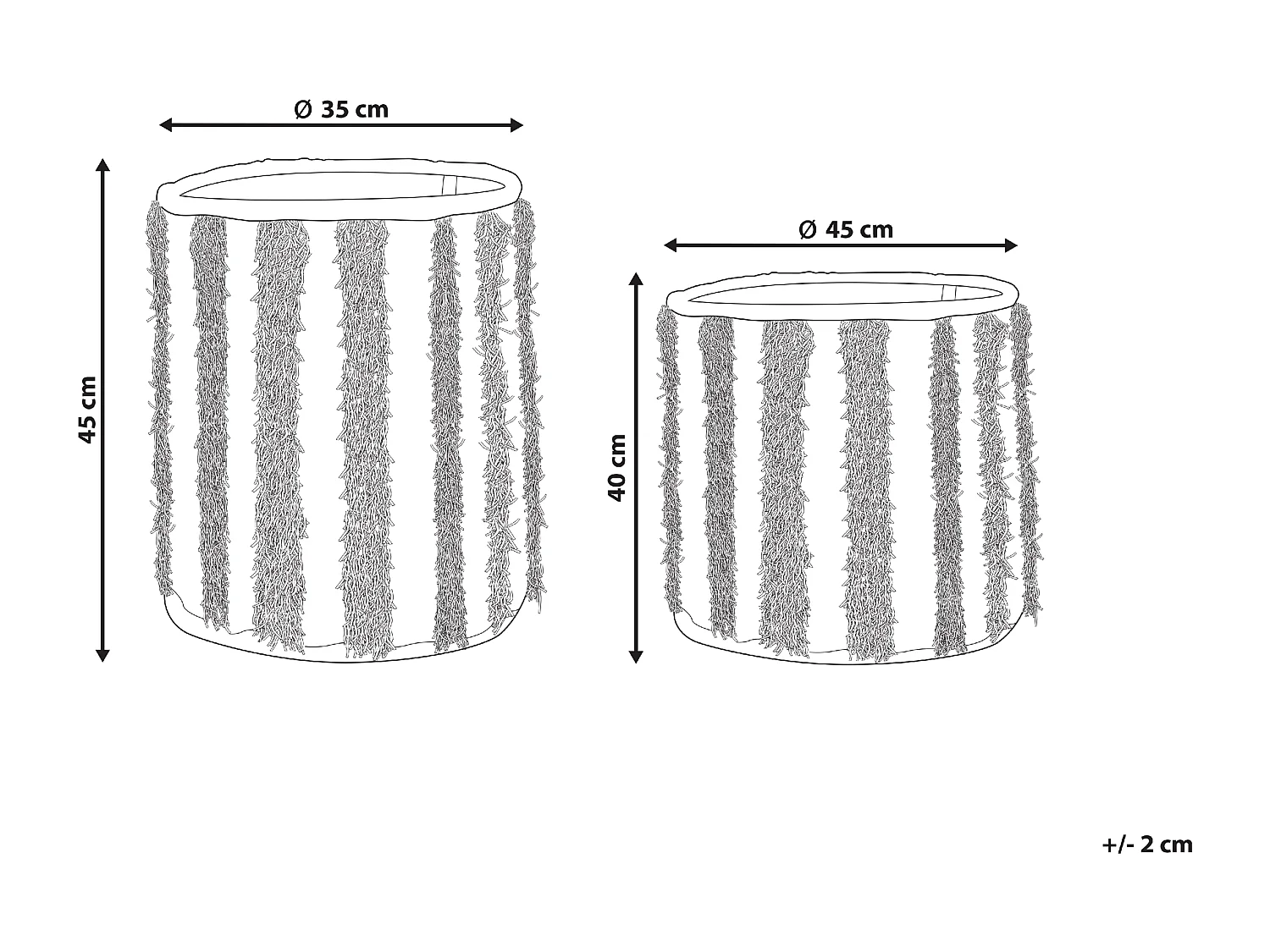 Set van 2 manden KAKKI Katoen Beige