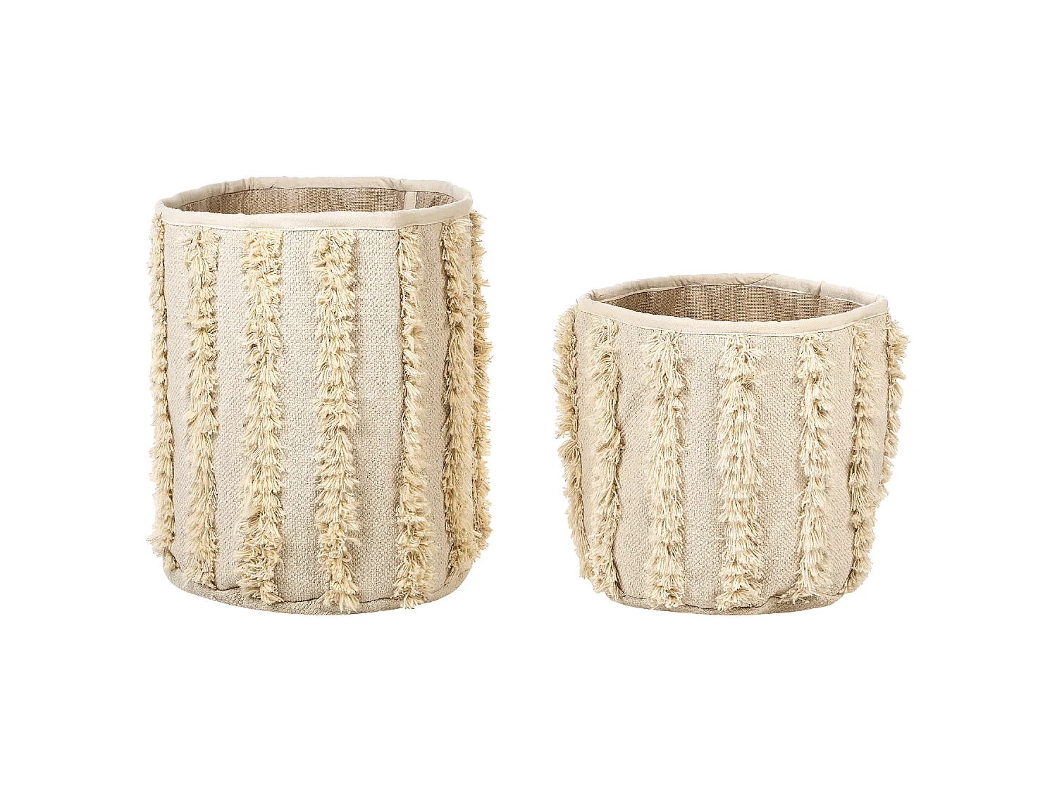 Lot de 2 paniers KAKKI Coton Beige