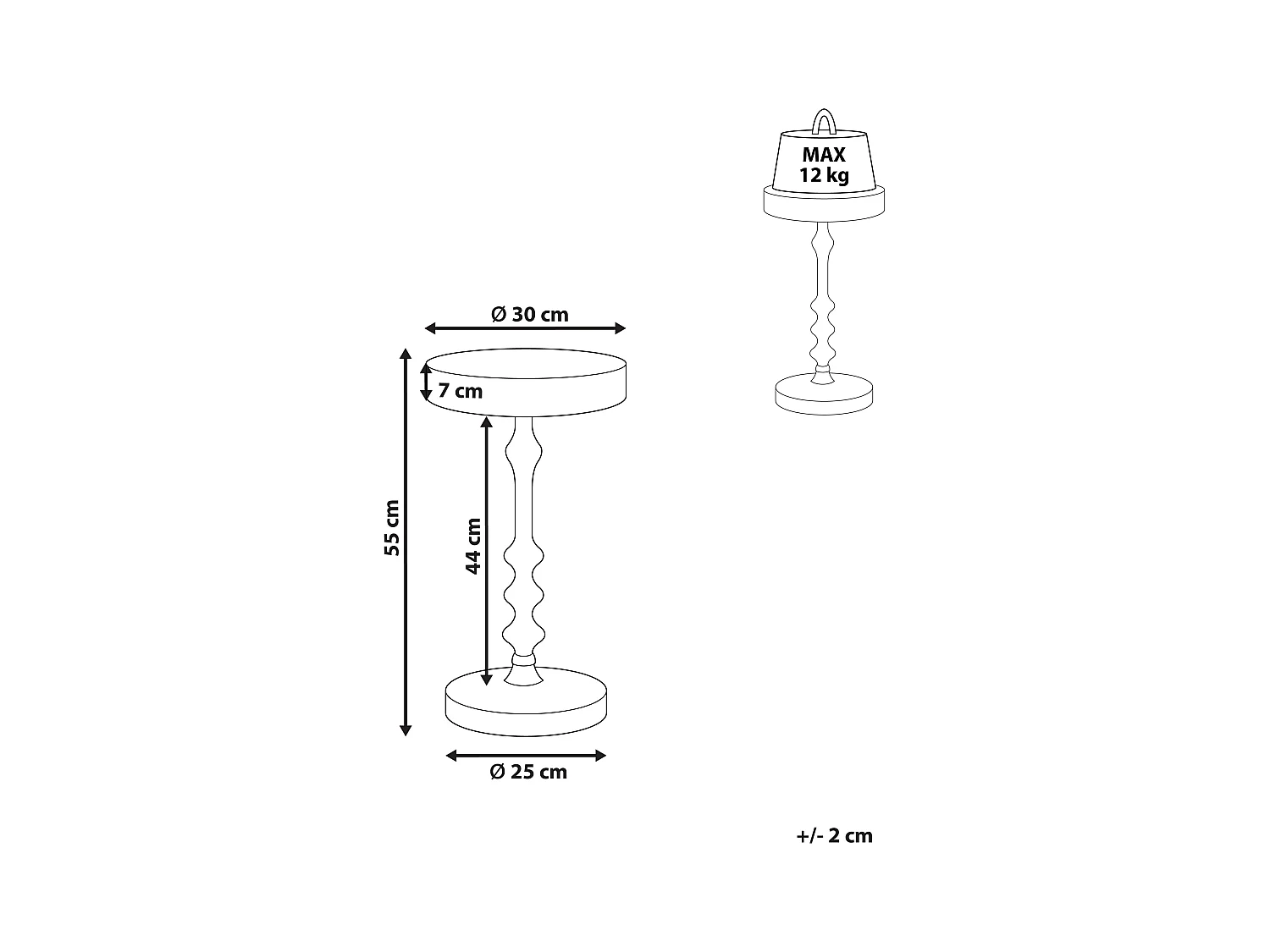 Mesa auxiliar ATAPO Metal Negro