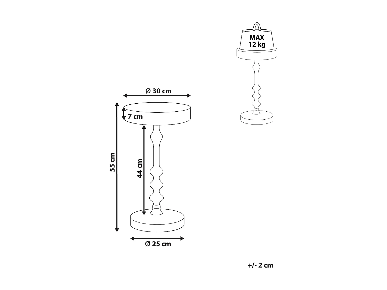 Table d'appoint ATAPO Métal Noir