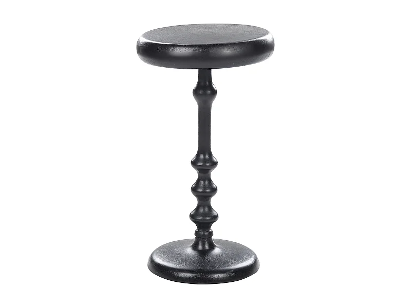Beistelltisch Metall schwarz Anik-Optik mit Säulenfuß rund ø 30 cm Modern Atapo
