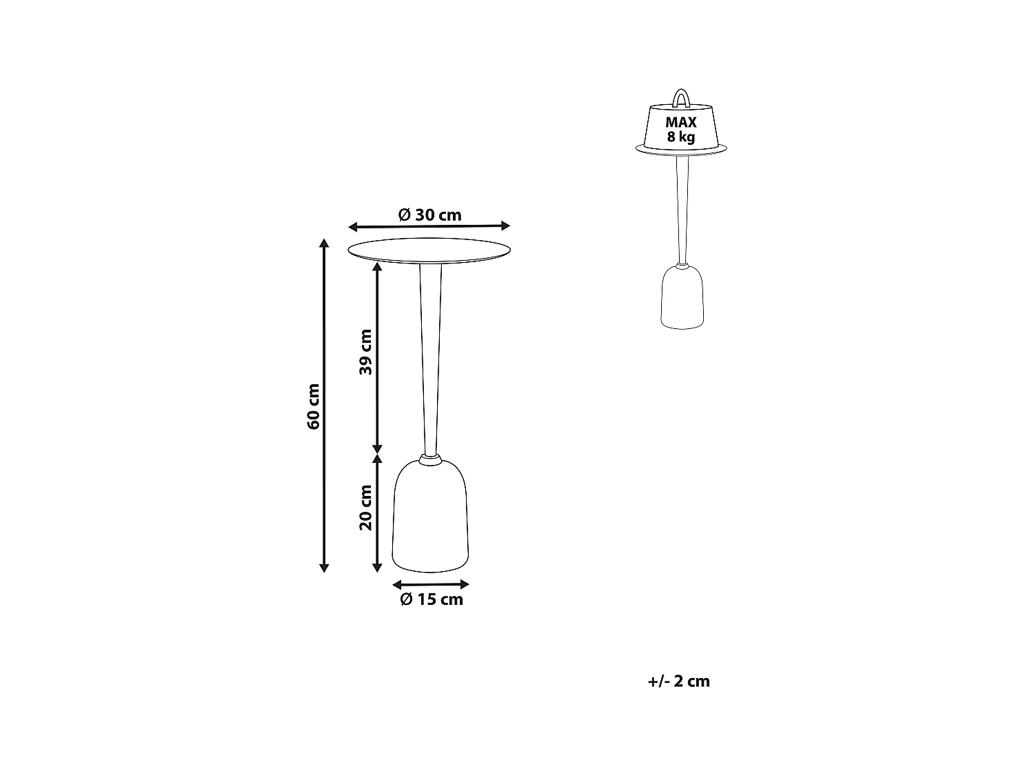Mesa auxiliar SELWYN Metal Negro