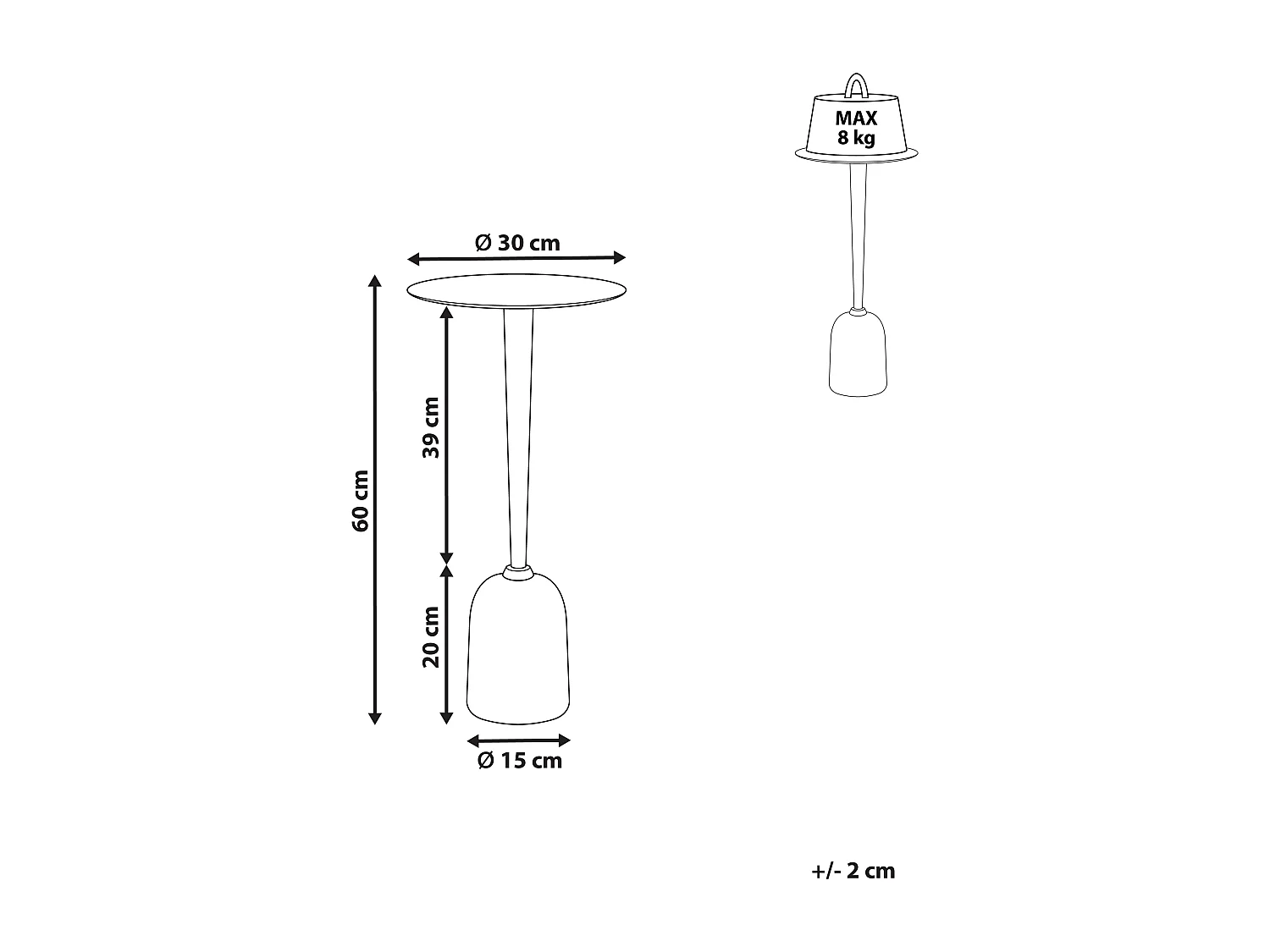 Tavolino SELWYN Metallo Nero