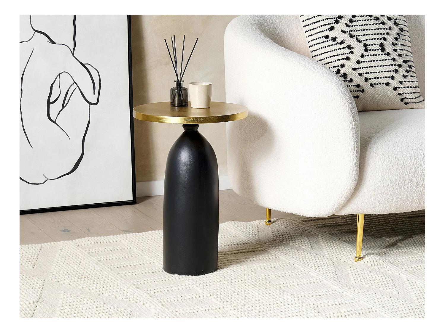 Table d'appoint TEKAPO Métal Doré