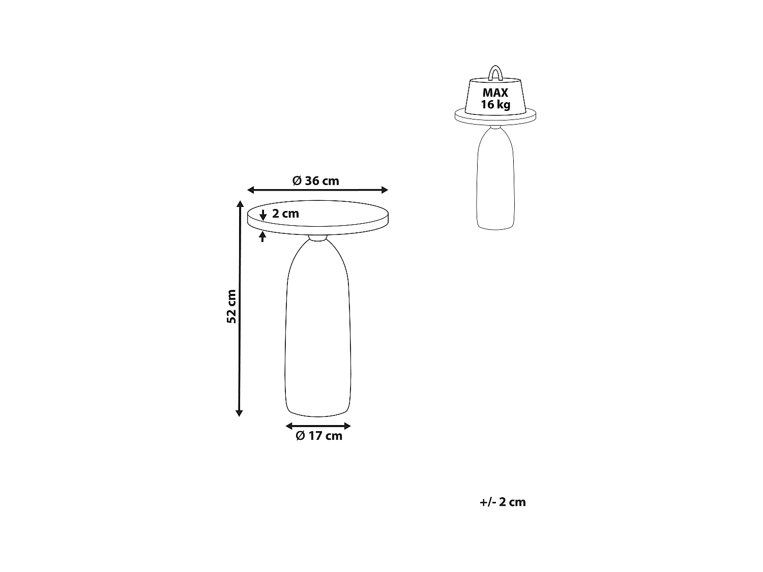 Table d'appoint TEKAPO Métal Doré