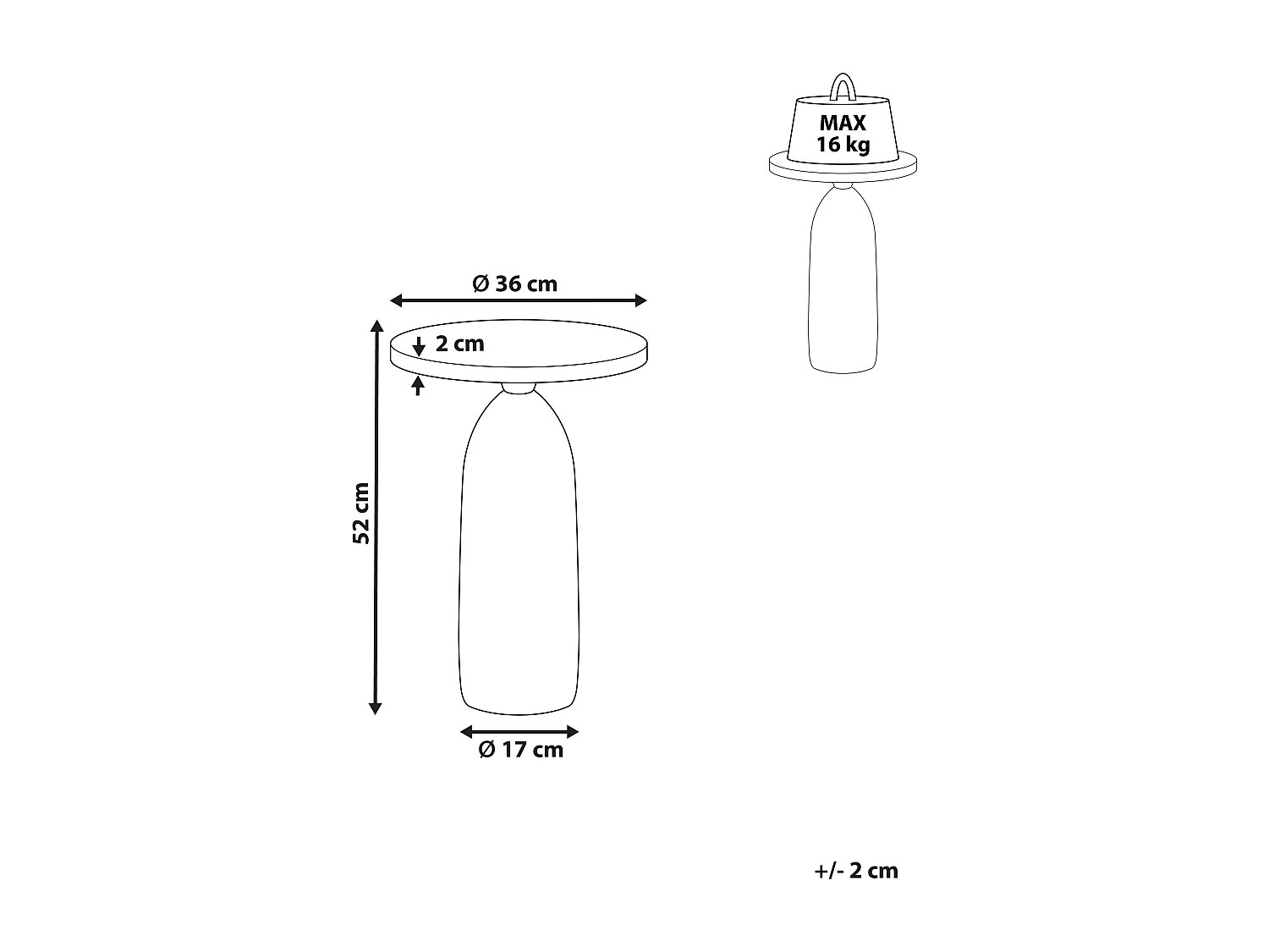 Table d'appoint TEKAPO Métal Doré