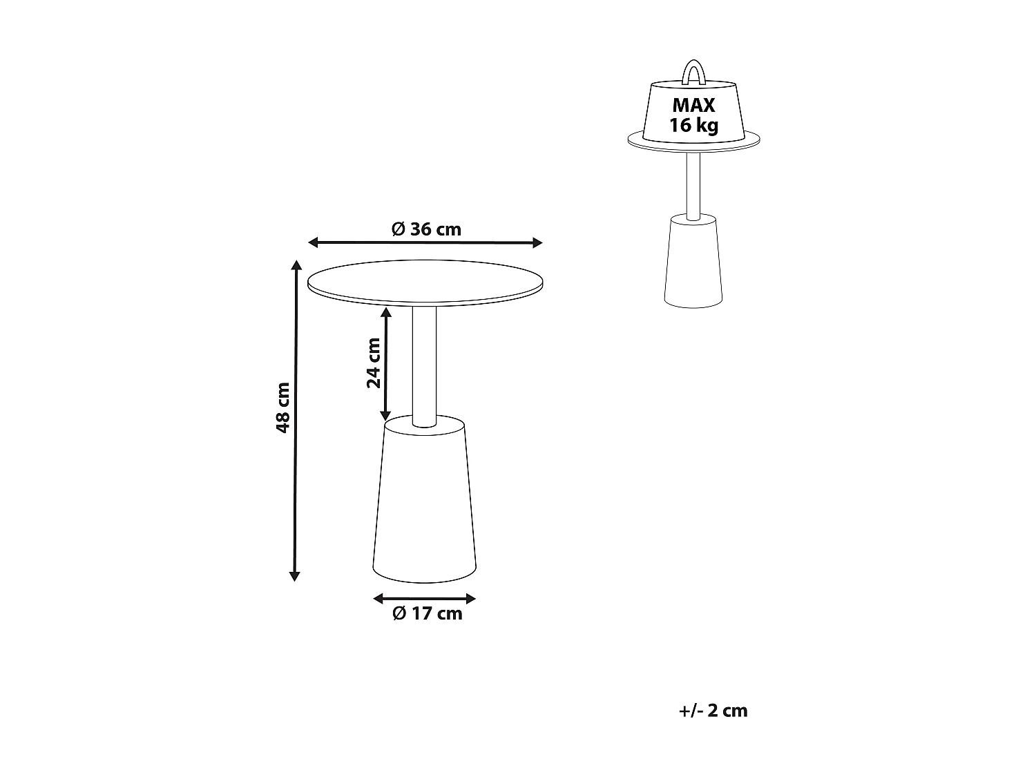 Table d'appoint TANAMI Métal Doré