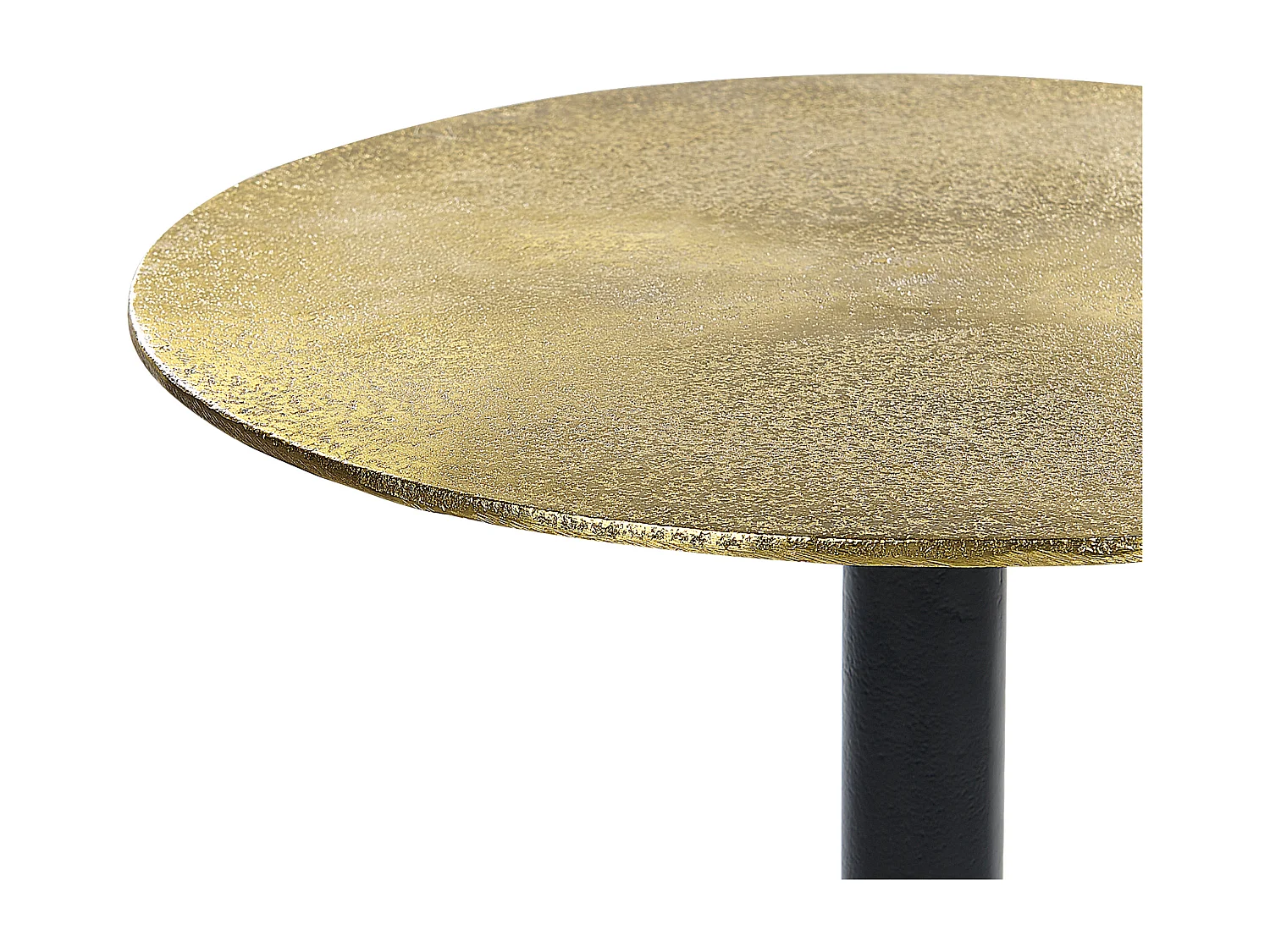 Beistelltisch Metall gold Anik-Optik mit Säulenfuß schwarz rund ø 36 cm Tanami