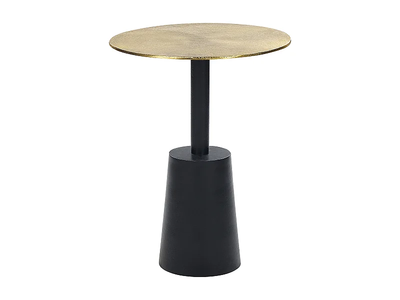 Beistelltisch Metall gold Anik-Optik mit Säulenfuß schwarz rund ø 36 cm Tanami
