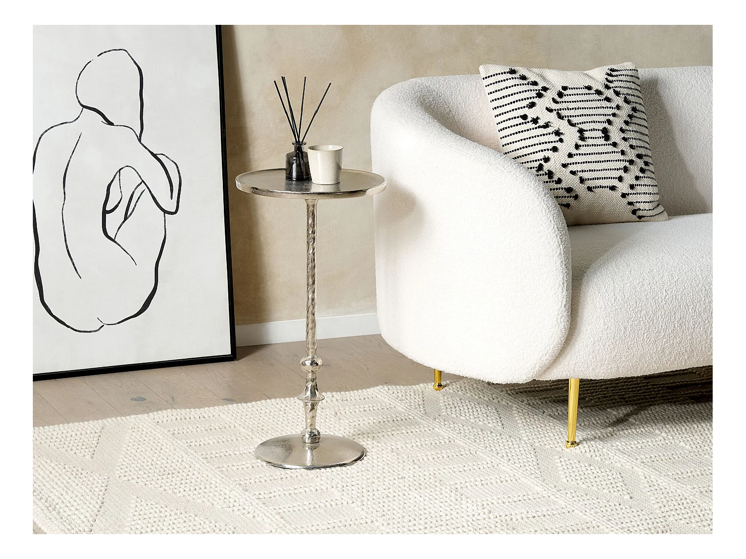 Table d'appoint MEDA Métal Argenté