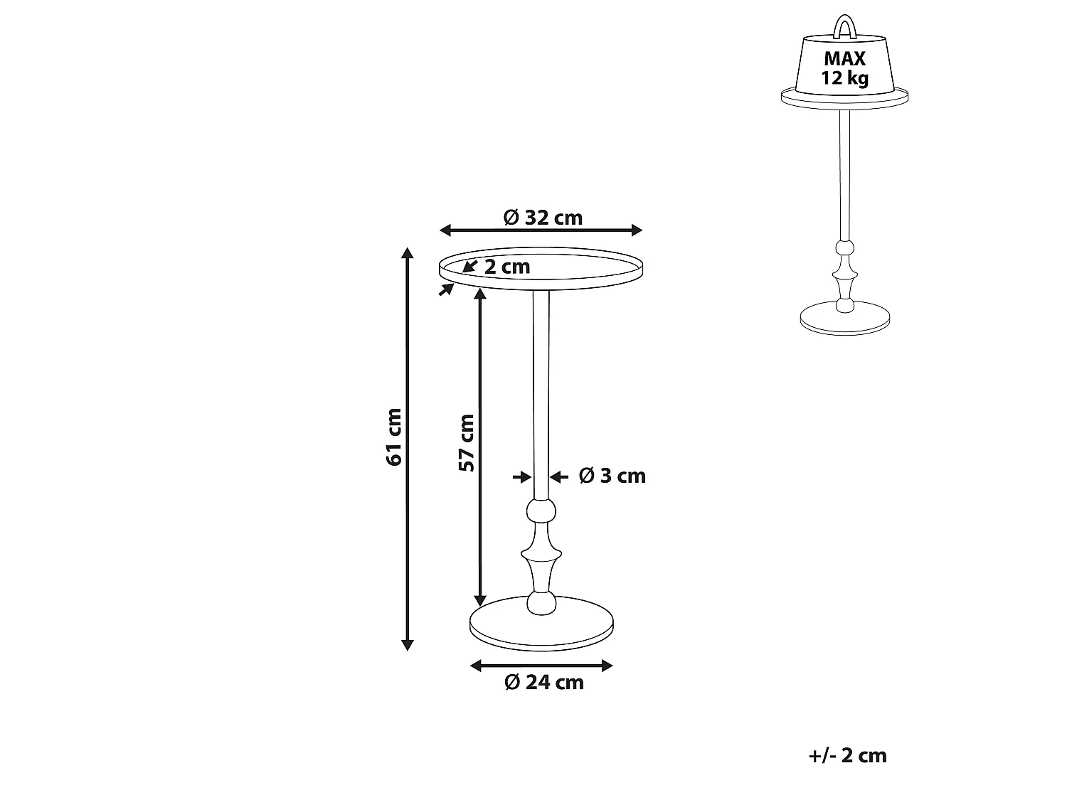Beistelltisch MEDA Metall Silber