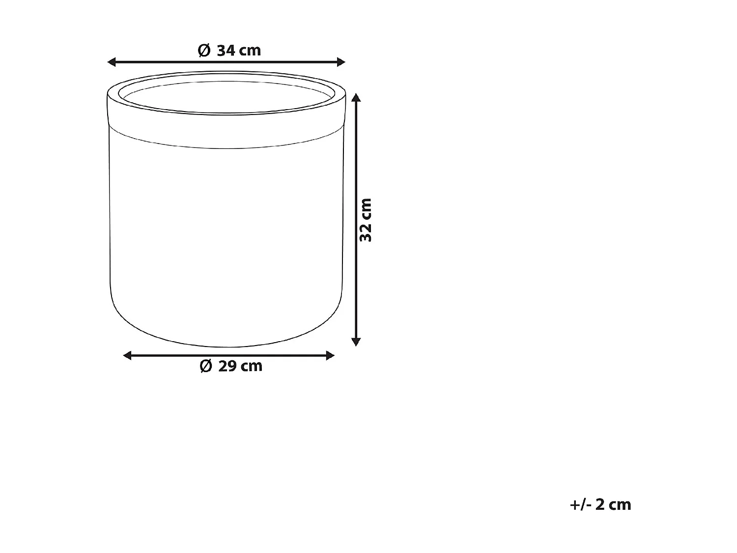 Blumentopf grau rund 34 x 34 x 32 cm SAMOS
