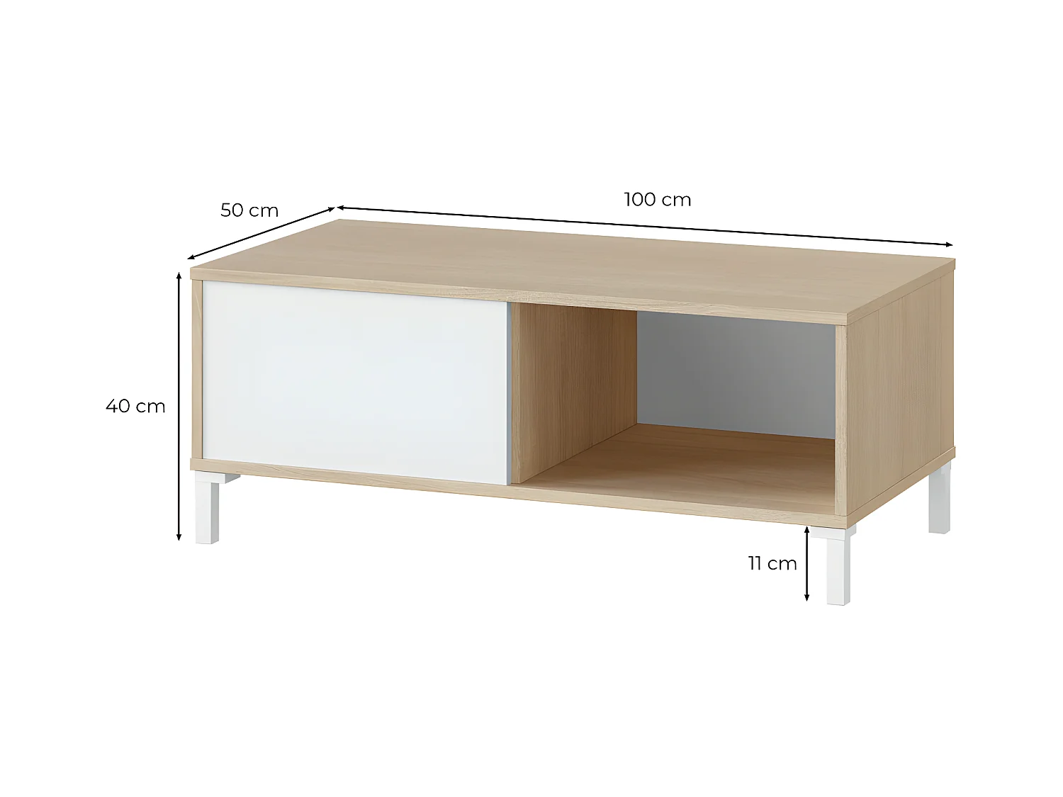 Couchtisch mit 2 Aufbewahrungsnischen Brooklyn - L100 cm