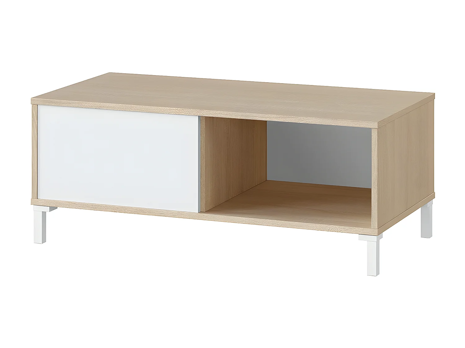 Table basse avec 2 niches de rangement Brooklyn - L100 cm
