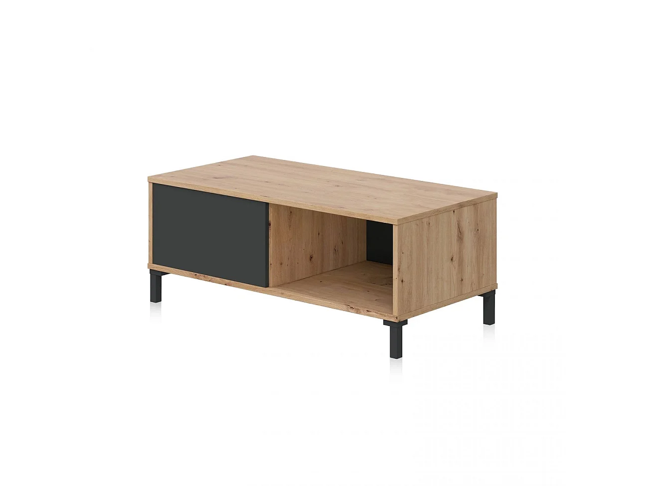 Table basse avec 2 niches de rangement Brooklyn - L100 cm