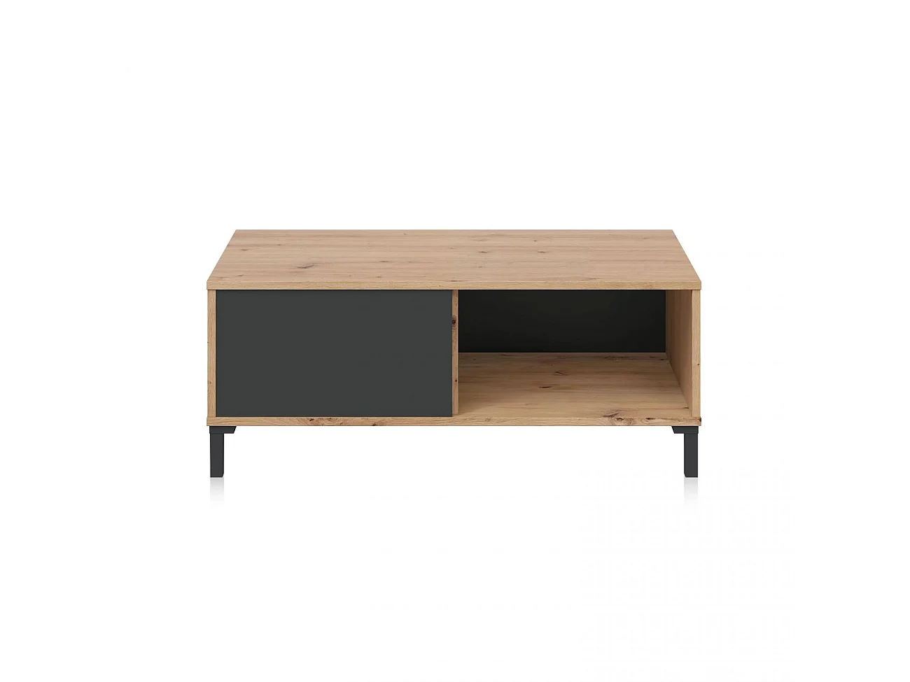 Table basse avec 2 niches de rangement Brooklyn - L100 cm
