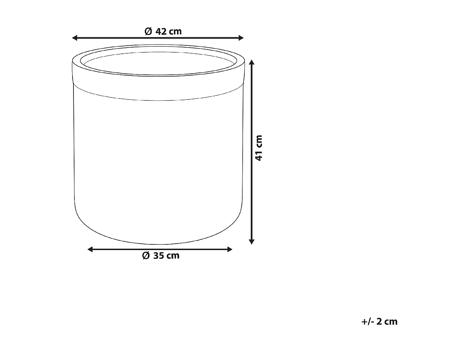 Cache-pot SAMOS 42 cm Gris