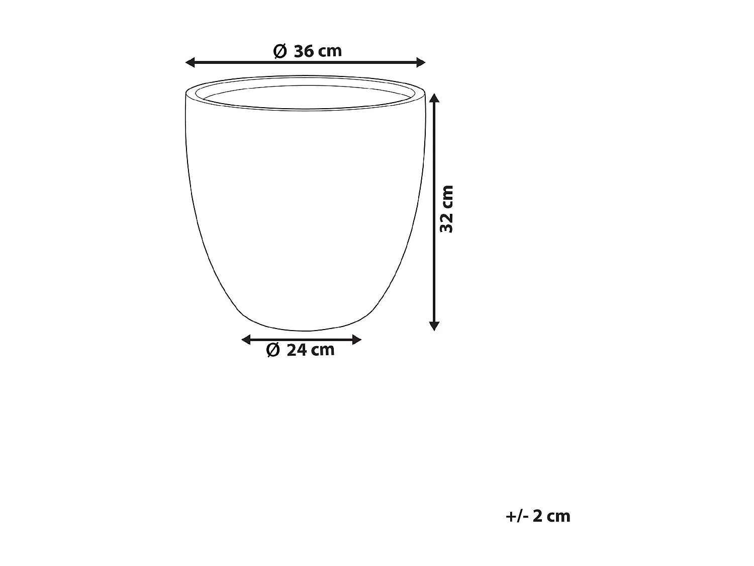 Outdoor Blumentopf Beton-Optik weiß rund 36 x 36 x 32 cm Modern Kannia