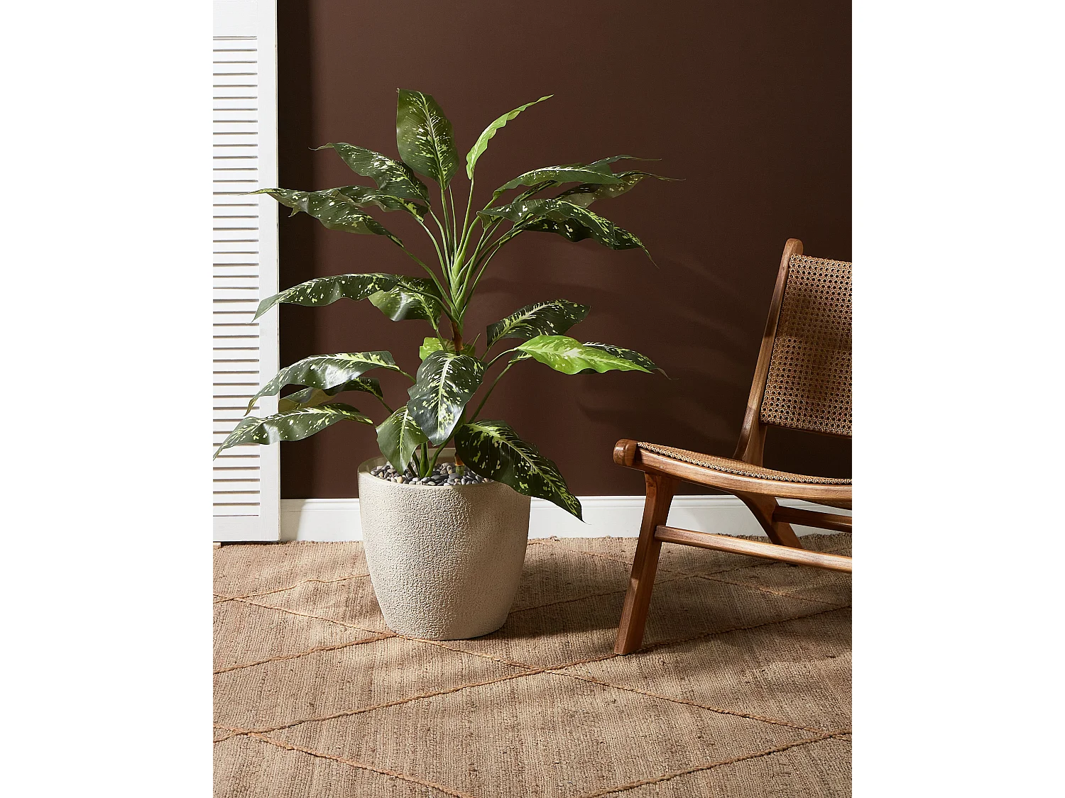 Cache-pot KANNIA Céramique 36 cm Blanc cassé