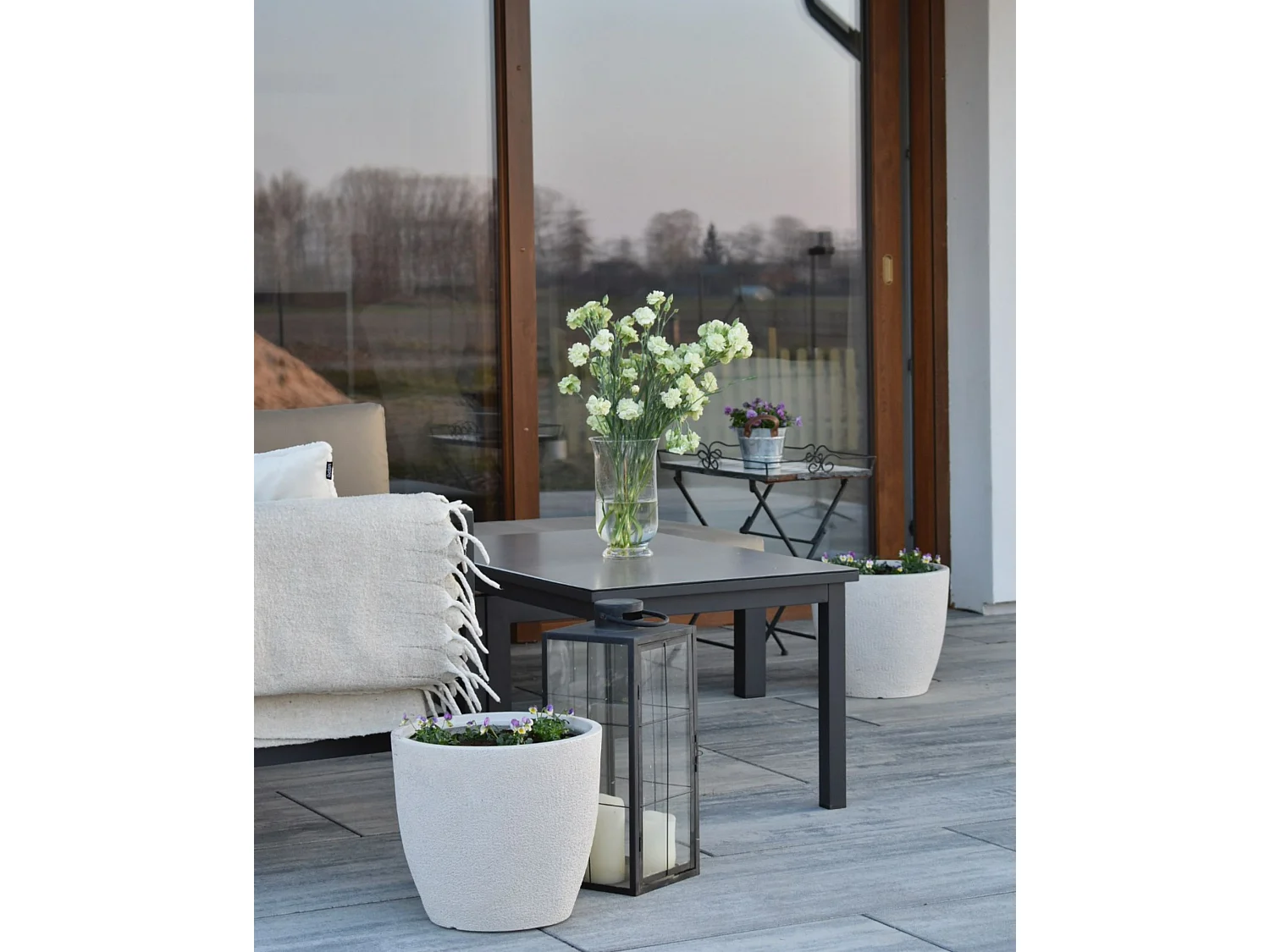 Vaso per piante KANNIA Ceramica 36 cm Bianco sporco