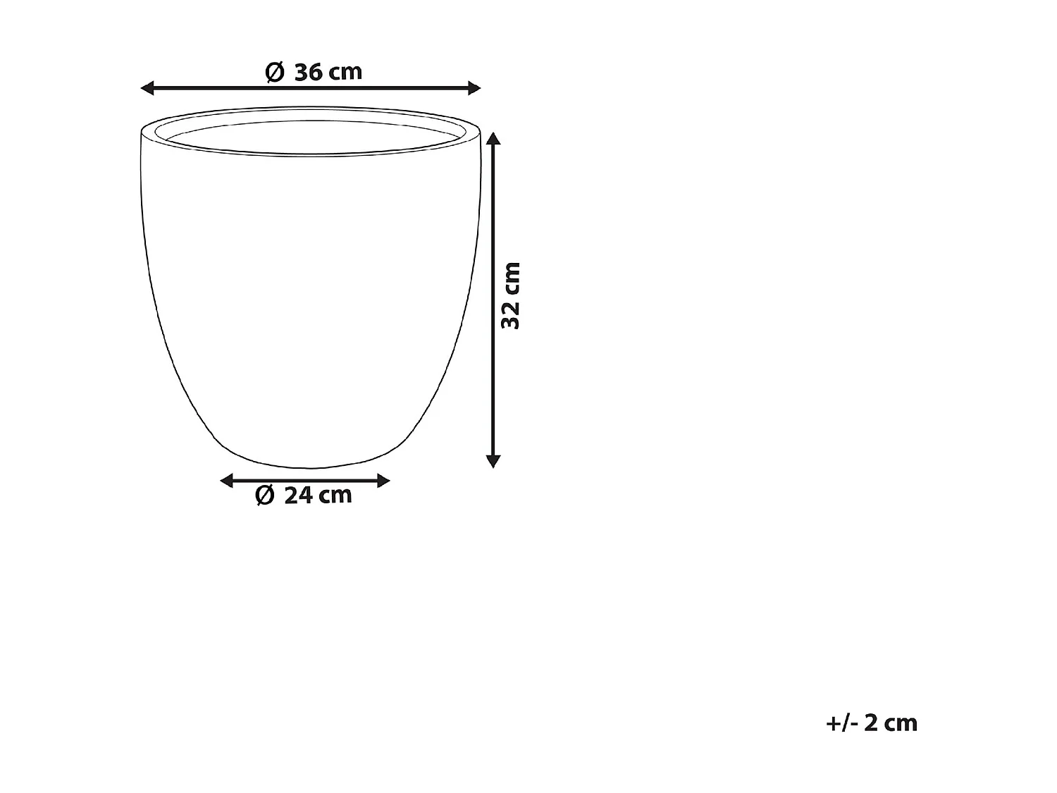 Cache-pot KANNIA Céramique 36 cm Blanc cassé