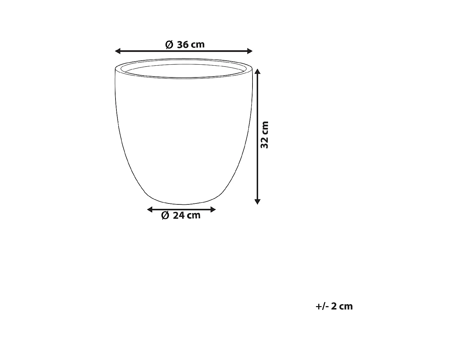 Bloempot KANNIA Keramiek 36 cm Lichtgrijs