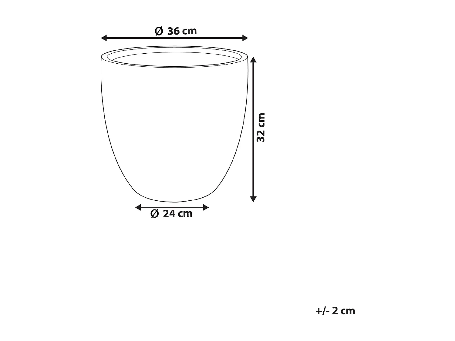 Maceta KANNIA Cerámica 36 cm Gris claro