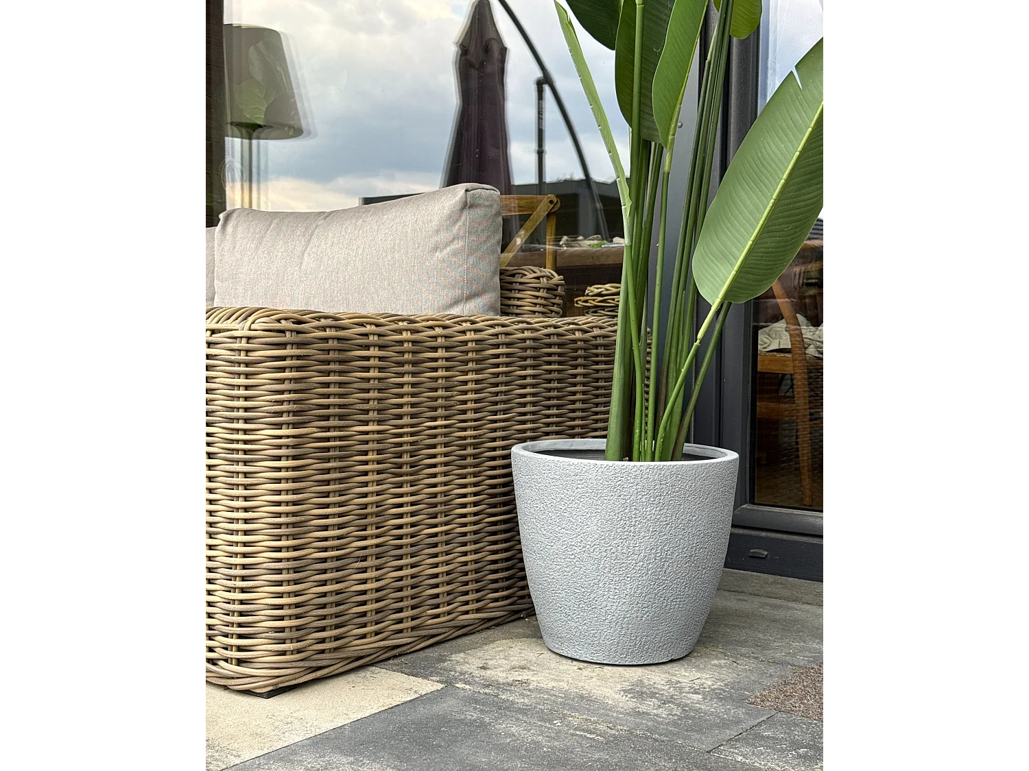 Vaso per piante KANNIA Ceramica 36 cm Grigio chiaro