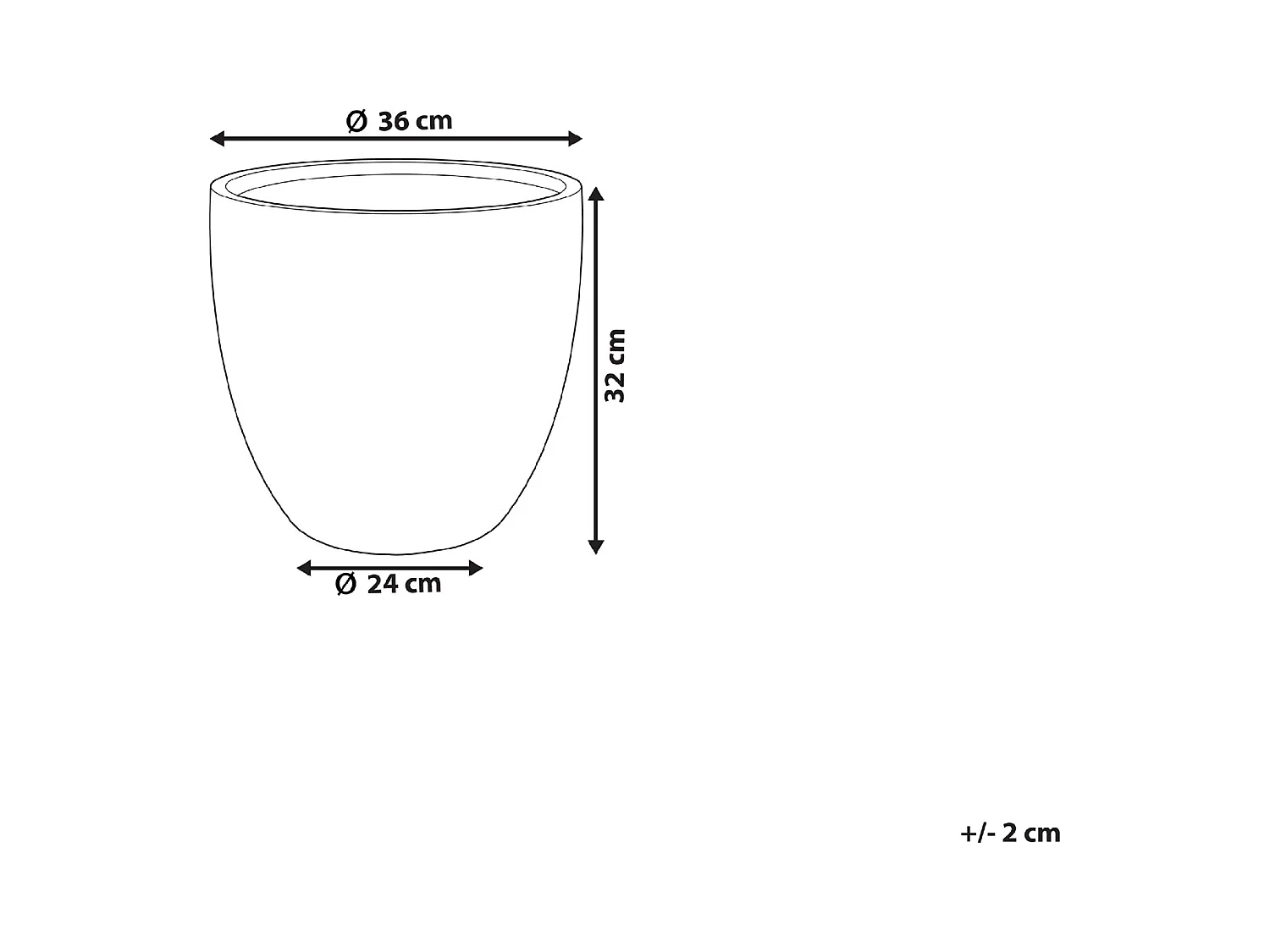 Cache-pot KANNIA 36 cm Gris graphite