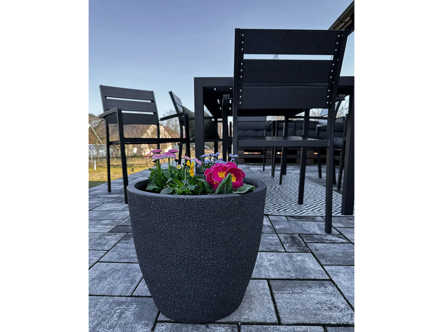 Plant Pot KANNIA 36 cm Graphite Grey