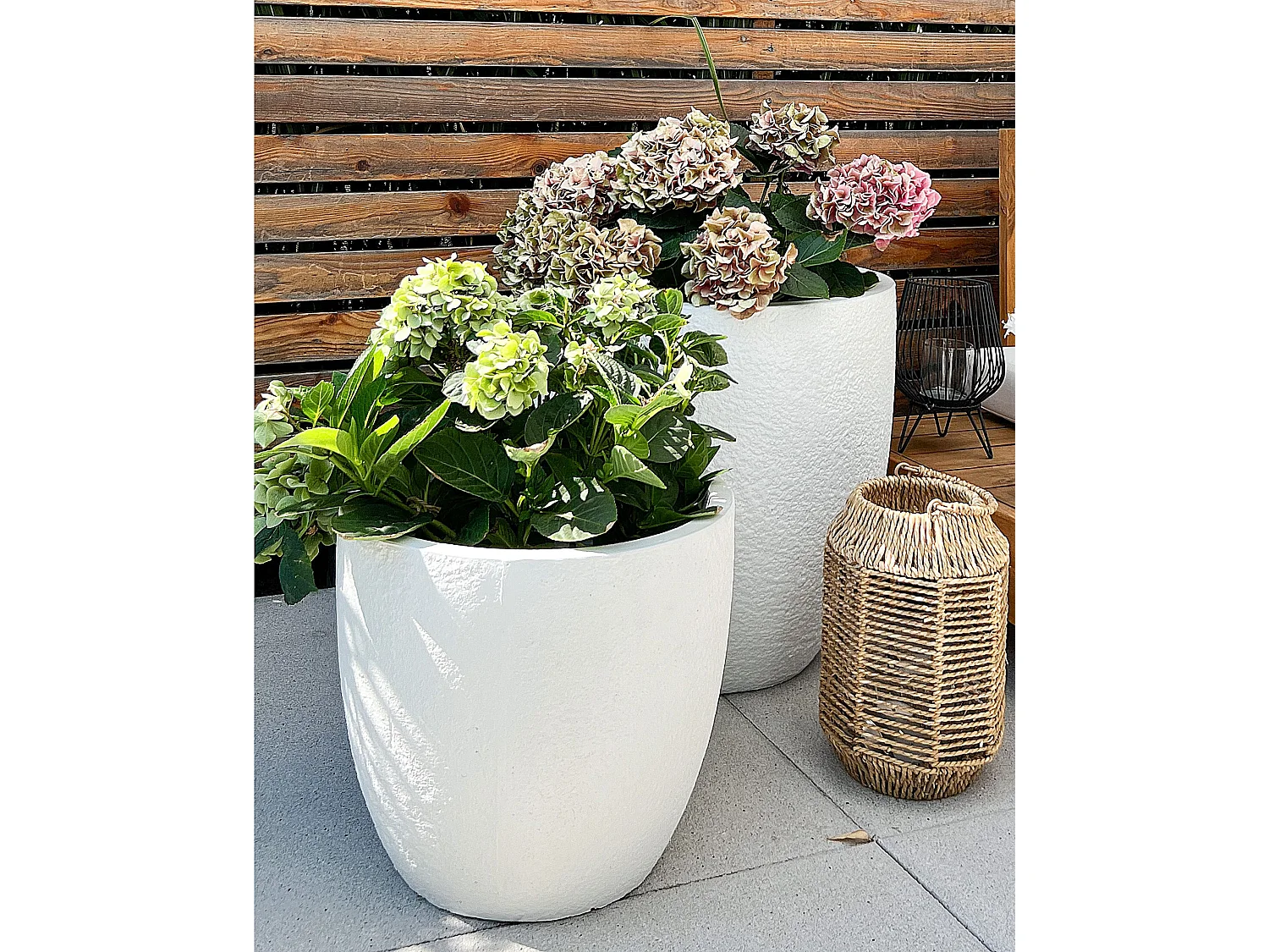 Blumenkübel KANNIA Keramik 55 cm Weiss