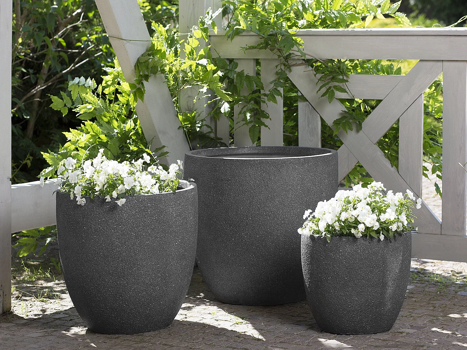 Blumenkübel KANNIA Keramik 55 cm Graphitgrau