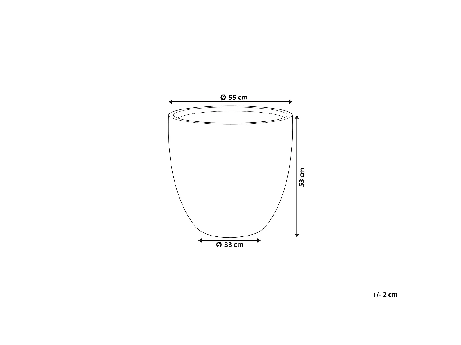 Blumenkübel KANNIA Keramik 55 cm Graphitgrau