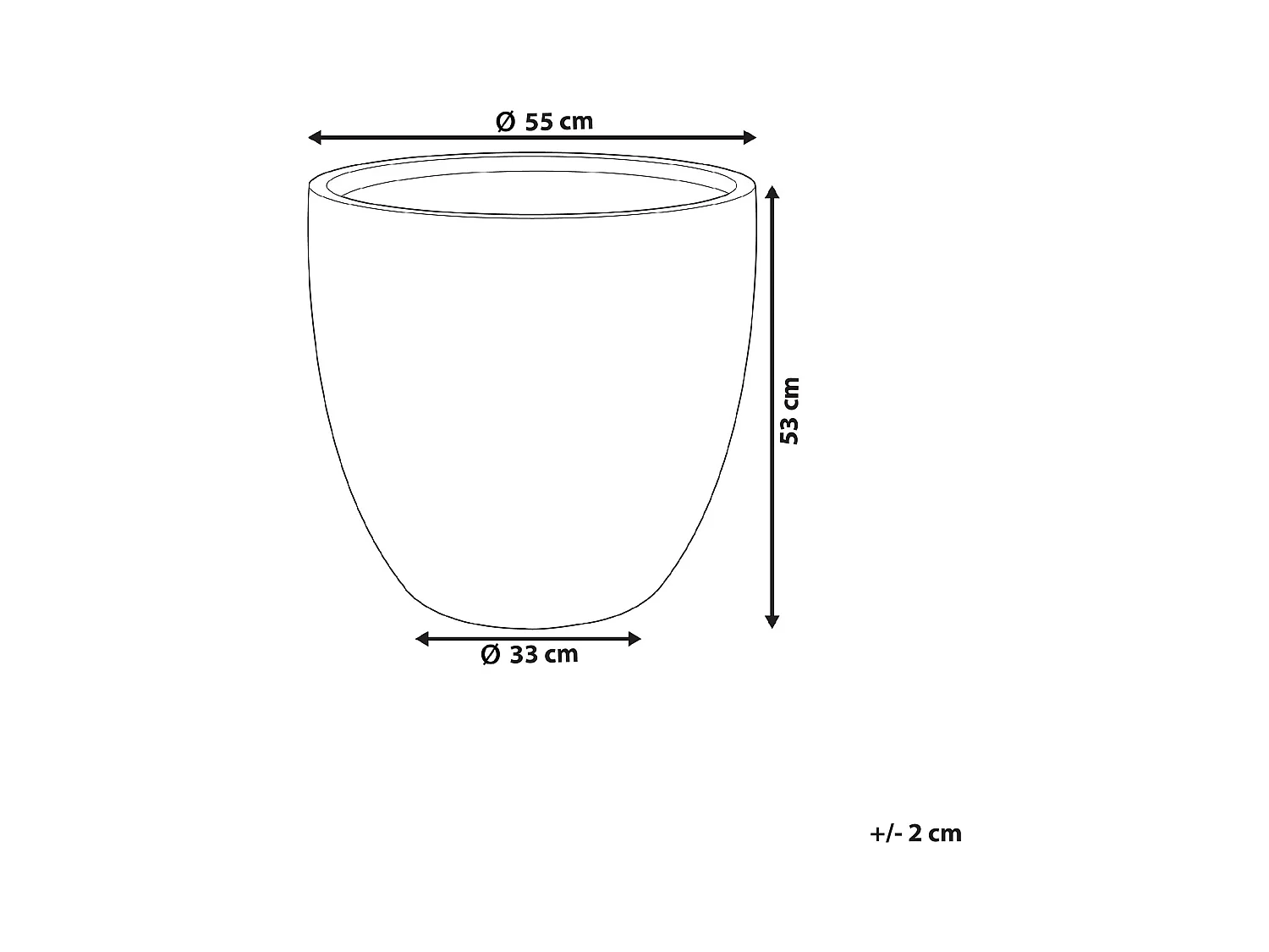 Outdoor Blumentopf Beton-Optik grau rund 55 x 55 x 53 cm Modern Kannia