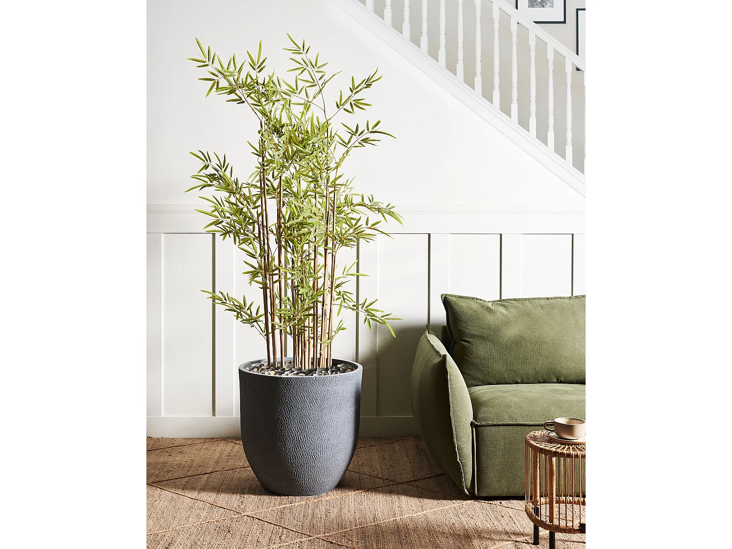 Cache-pot KANNIA Céramique 55 cm Gris clair