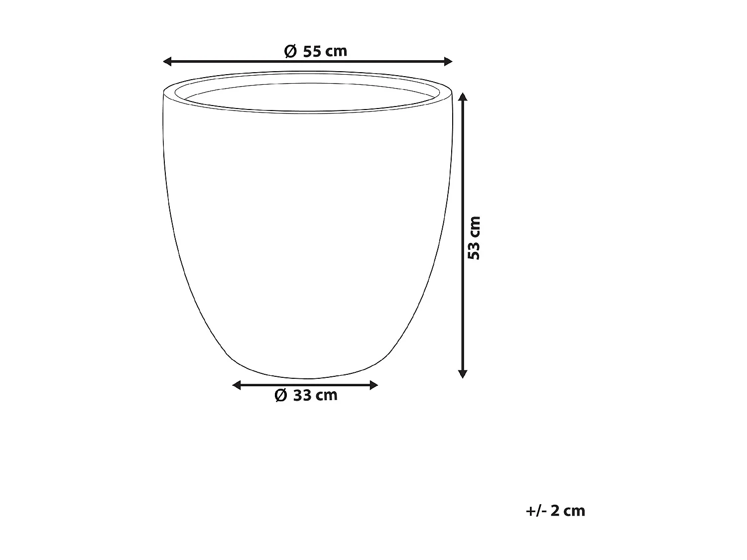 Cache-pot KANNIA Céramique 55 cm Gris clair